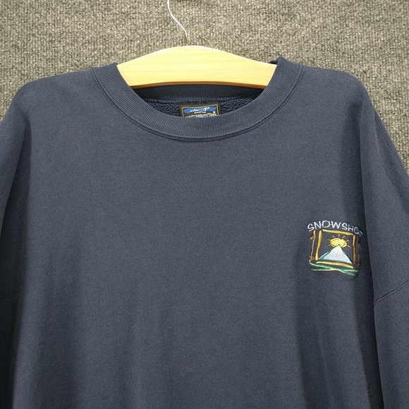 SCI Men's Snowshoe Pullover Sweatshirt Blue XXL Solid Embroidered Vintage USA - Picture 3 of 15
